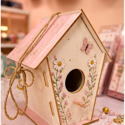 Maisonnette en bois décorée